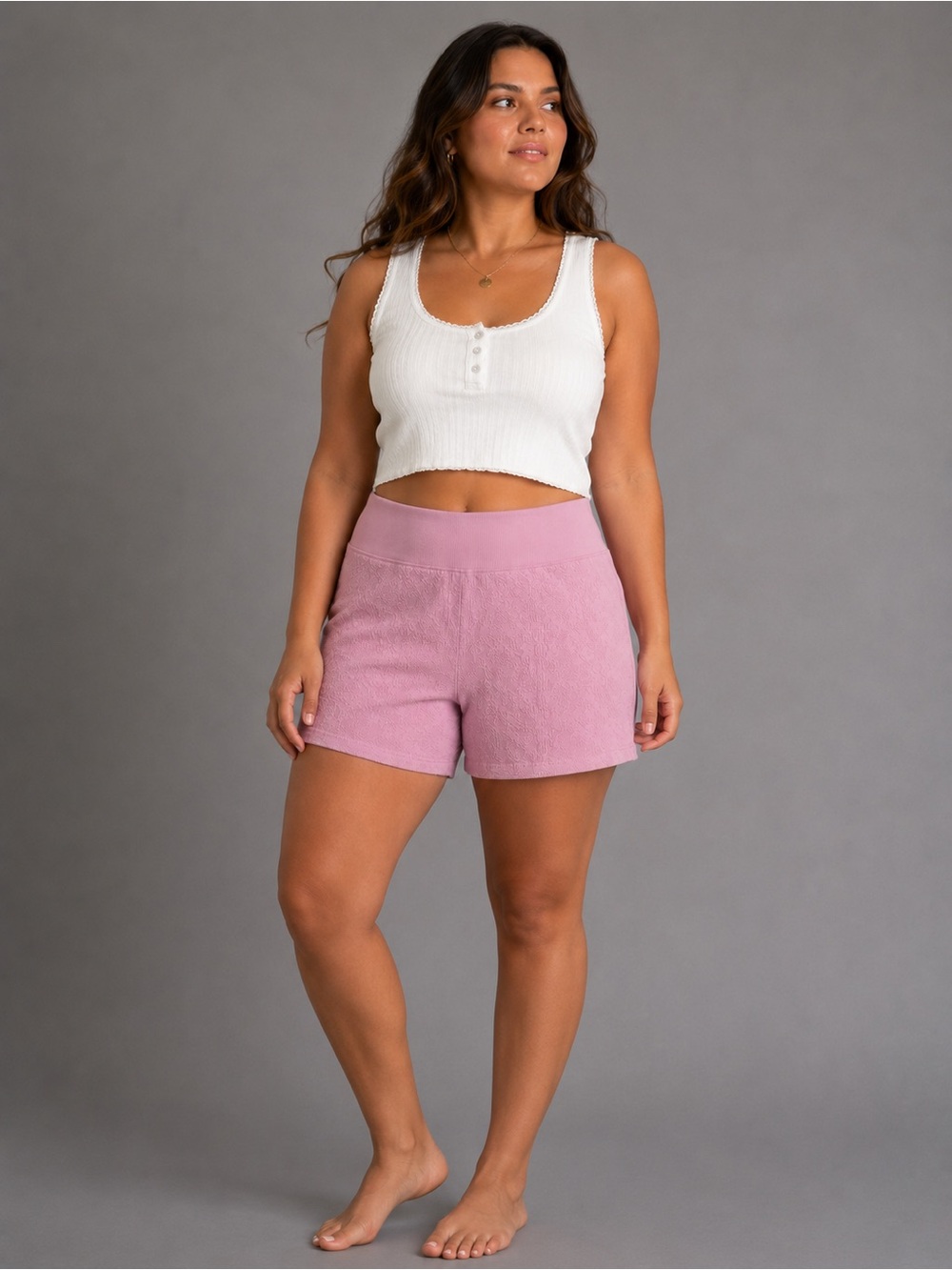 NWOT OFFLINE by Aerie Pink Textured High Rise 7” Bike Shorts XL Athletic Yoga